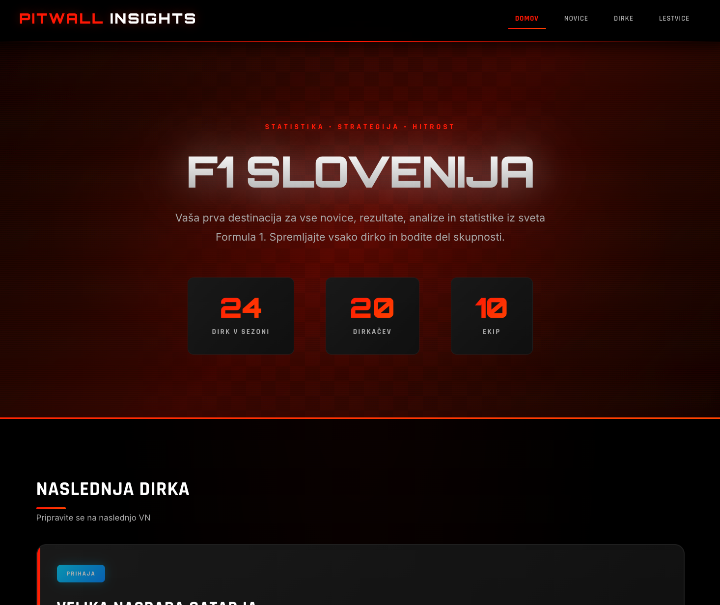 Formula 1 portal homepage
